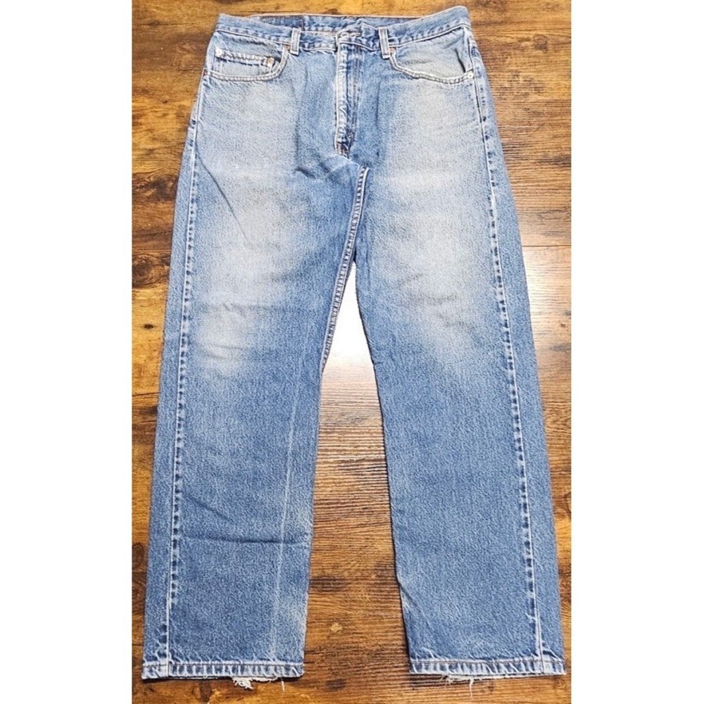 VTG Levis 505 Regular Fit Straight Leg Blue Cotton Jeans Red Tab Mens Size 34x29